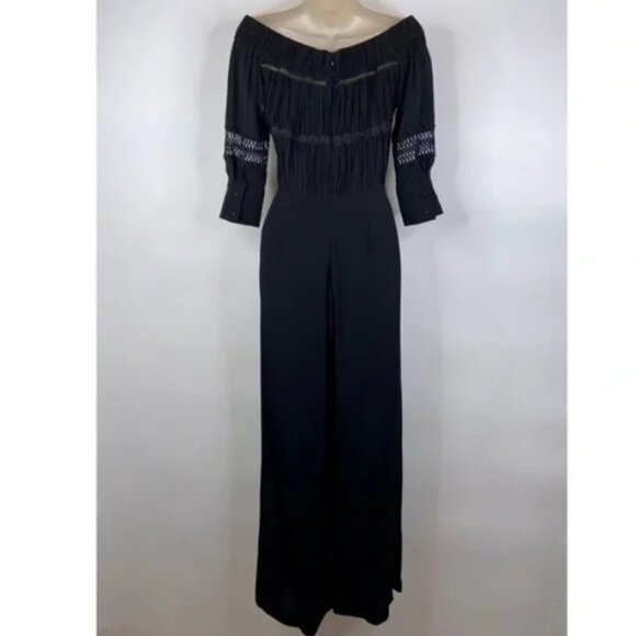 NEW - ELLIATT Memory Jumpsuit in Black with Lace Applique Detail - Picture 2 of 4